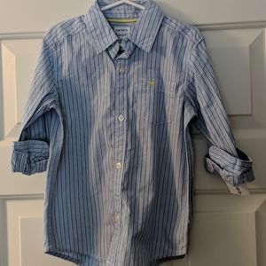 NEW Carter's Blue Striped Button Up Shirt 4T